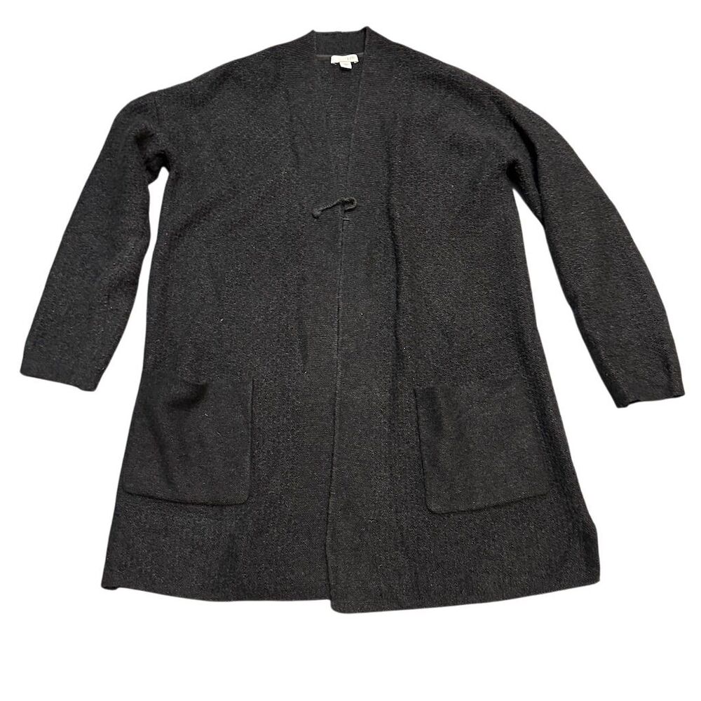 J Jill Women's‎ Gray Long Cardigan Sweater Pinned XS with Pockets